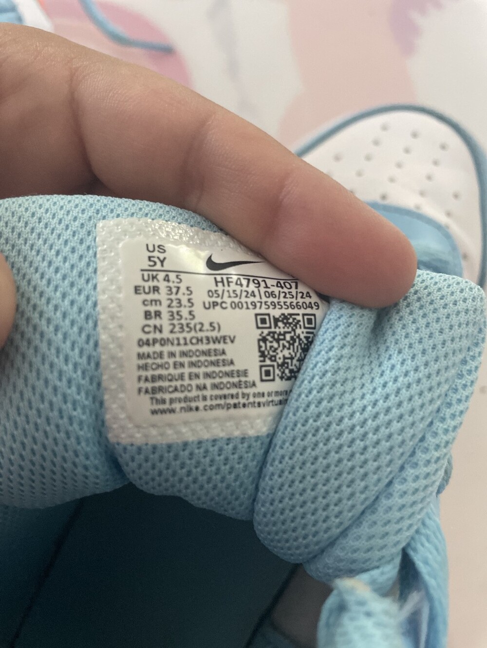 Nike Mid-Top Sneakers in Aqua Blue & Neon Orange - Picture 2 of 4